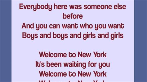 welcome to new york lyrics|new york song lyrics.